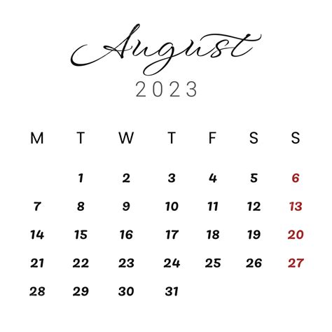 August Calendar Png - prntbl.concejomunicipaldechinu.gov.co