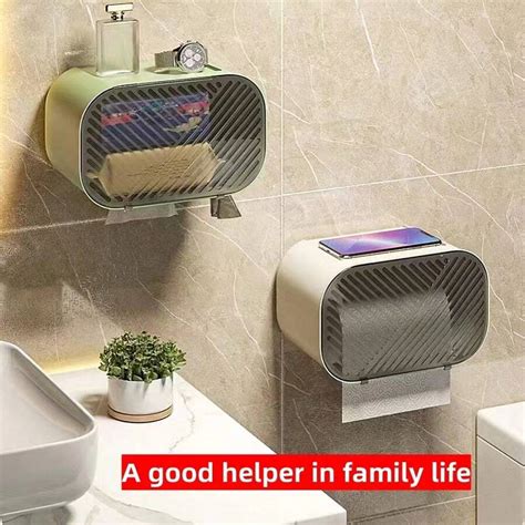 Toilet Paper Holder, Waterproof Tissue Box, Toilet Roll Dispenser ...