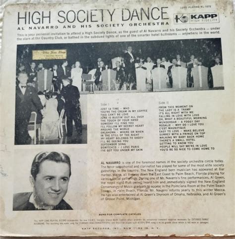 High Society Dance AL Navarro And His Society Orchestra - English Viny ...
