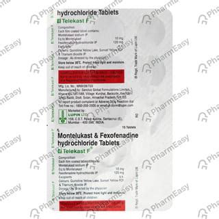 Telekast F Strip Of 15 Tablets: Uses, Side Effects, Price & Dosage ...