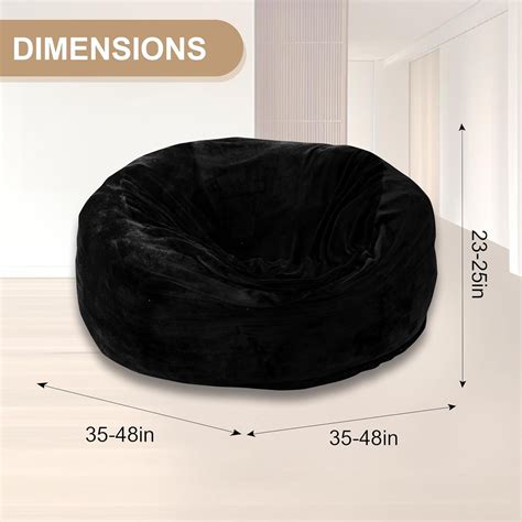Bean Bag Chair for Adults,4FT Oversize Floor Bean Bags Offers Ample ...