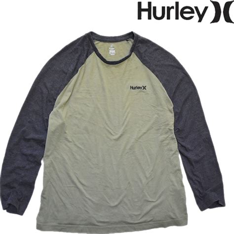 1点物 ハーレーHurleyラグランロンT長袖ワンポイントTシャツ古着メンズ2XLレディースOKアメカジ90sストリート/スポーツ中古サーフ ...
