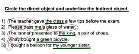 find the direct and indirect object - Brainly.in