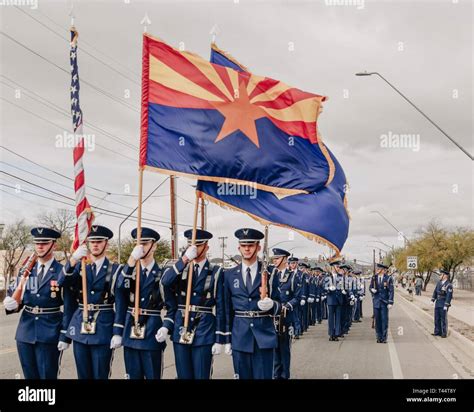 The U.S. Air Force Color Guard participate in the annual rodeo parade ...