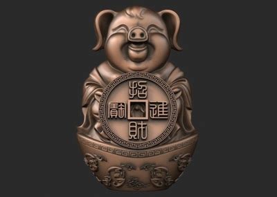 中式雕塑模型 招财 猪 招财进宝 生肖猪_xingchen123 作品_雕塑/文物动物雕塑雕塑/文物动物雕塑_cg模型网