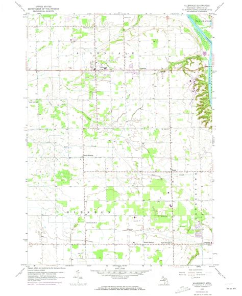 Classic USGS Allendale Michigan 7.5'x7.5' Topo Map – MyTopo Map Store