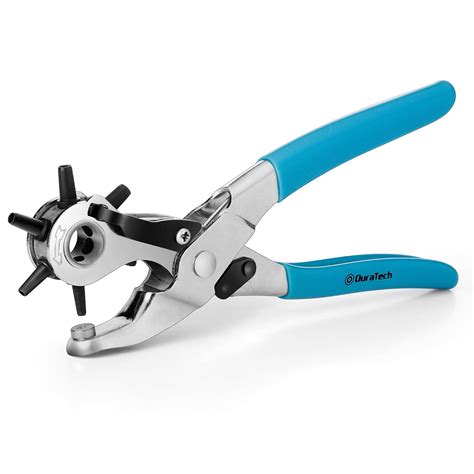 DURATECH Revolving Punch, Leather Hole Punch Tool, 8 Inch, 6 Multi-Hole ...