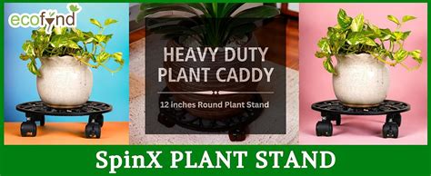 ecofynd SpinX Round Metal Plant Stand for Indoor & Outdoor Pots ...