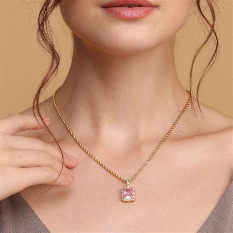 Buy Pink Emerald Geometric Pendant | Gold Plating – PALMONAS