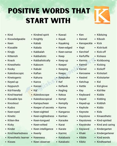 261 Positive Words that Start with K - English Study Online