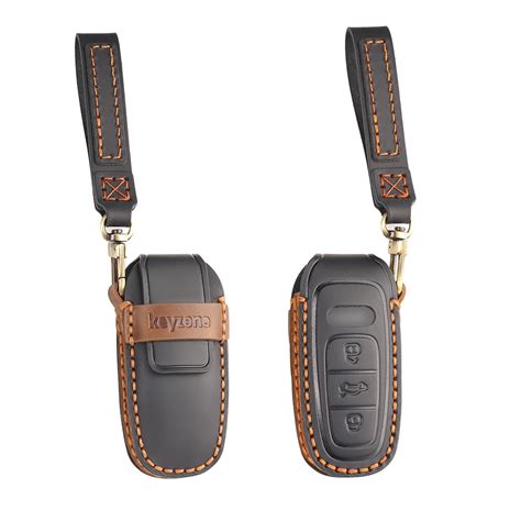 Keyzone Leather Key Cover and Keychain Compatible for Audi 2018-2022 A6 ...