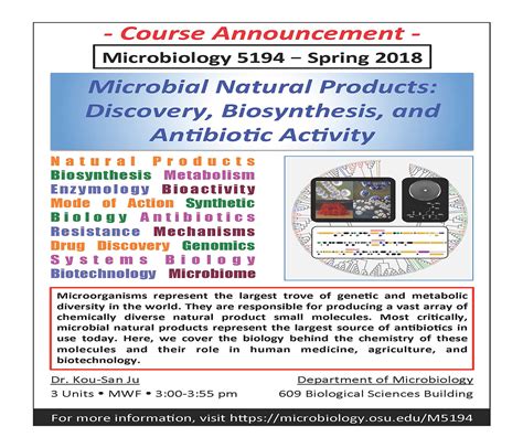 New Microbiology Course Listing! | Department of Microbiology