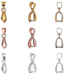 ShopUniverse 90 pcs 3 Colors Brass Pinch Bails Pinch Clip Bail Clasp ...