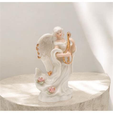 Ceramic Angel Playing Lute Figurine 4.5 Inch Vintage Religious Gift ...