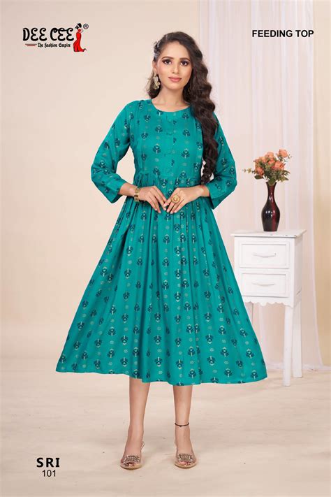 Deecee Sri Beautiful Rayon Printed Feeding Kurtis Collection