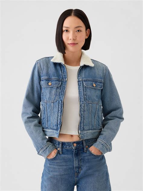 Sherpa-Lined Denim Jacket | Gap