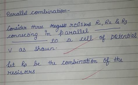 derive the resistance in parallel combination - Brainly.in