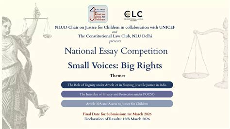 NLUD–UNICEF National Essay Competition on Constitutional Law and Child ...