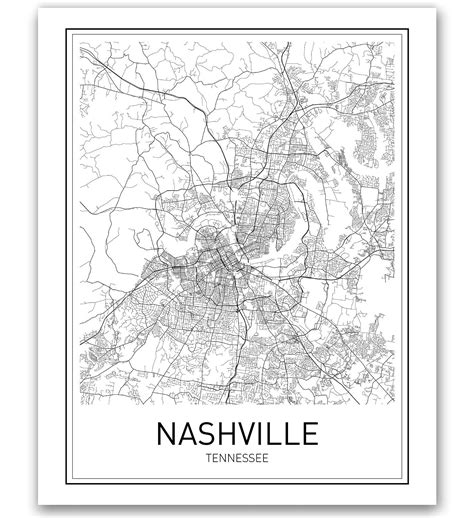 Buy Nashville Nashville City s Nashville Print State Tennessee Modern ...