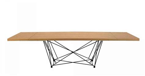 Extendable Table in Laminated Wood and Steel Made in Italy