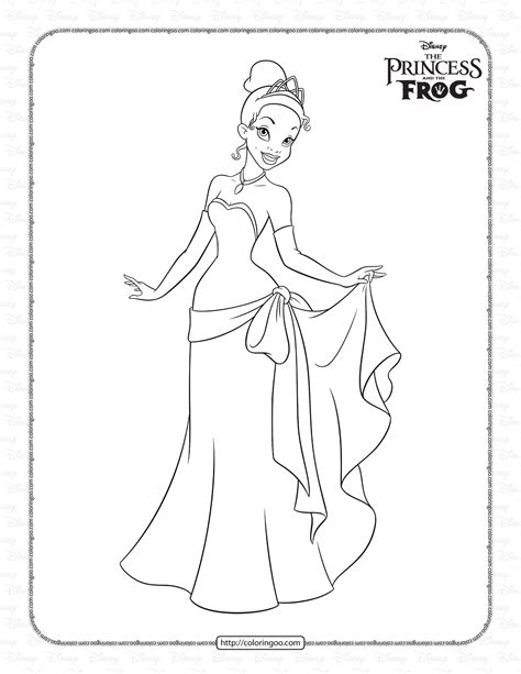 Tiana Coloring Pages Inspired Princess And The Frog Mini Coloring