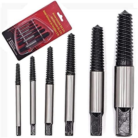 6-Piece Broken Bolt Extractor Kit, Easy-Out Damaged Screw & Bolt ...
