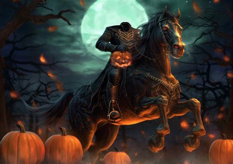 Headless Horseman Poster. Sleepy Hollow Inspired Halloween Art - Etsy