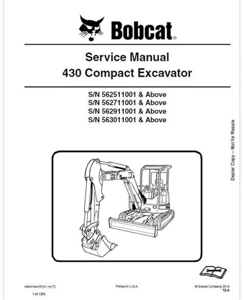 Bobcat 430 Compact Excavator Pdf Repair and Service Manual