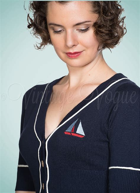 Banned Retro Maritime Boot Muster Strickjacke "Summer Sail Cardigan" in ...