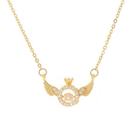 18K Gold & Silver Plated Angel Wings Smart Clavicle Necklace Advanced ...
