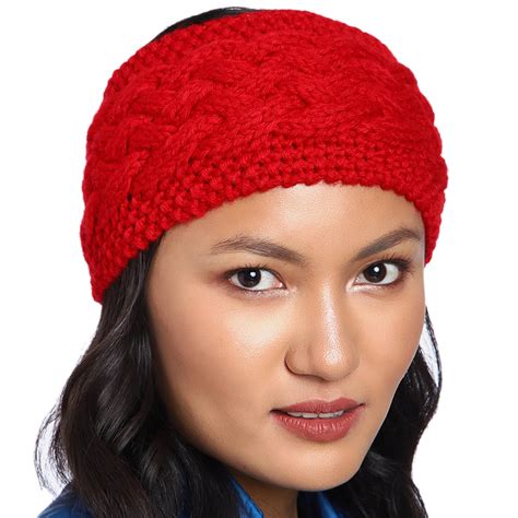 Cable Knit Criss Cross Headband - Red 2601 – Magic Needles