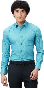 Raymond Men Self Design Formal Blue Shirt - Buy Raymond Men Self Design ...