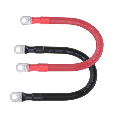Unifizz 2/0 Gauge Battery Cable,1FT 2 AWG Battery Cable Wire with 3/8 ...