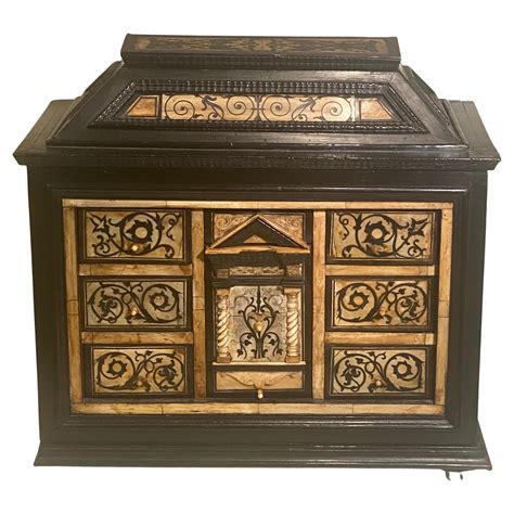 An Antique Ebony and Ivory Table Cabinet, Late 17th Century North ...
