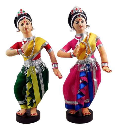 Buy DollsofIndia Pair of Odissi Dancers - Cloth Doll - Height - 11 ...