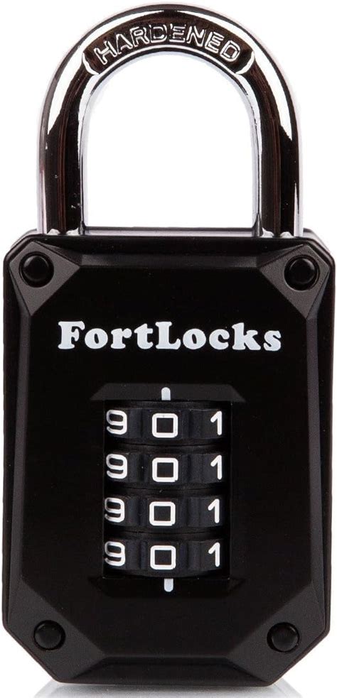 FortLocks Gym Locker Lock - 4 Digit, Heavy Duty, Hardened Stainless ...
