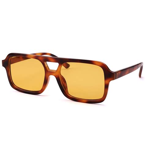 NULOOQ Retro 70s Square Aviator Sunglasses for Women Men Vintage Trendy ...