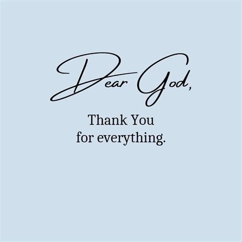 Dear God, Thank You for Everything