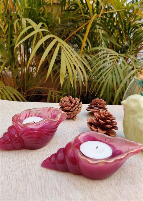 Get Glowing Shells Candle Holders (Set Of 2) at ₹ 799 | LBB Shop
