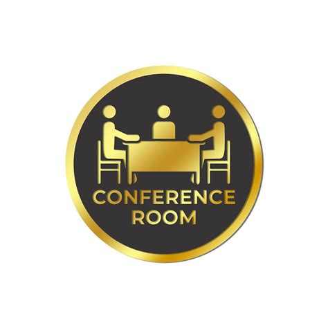 Trueflair Conference Room Stickers for Glass Door, Acrylic Golden Black ...