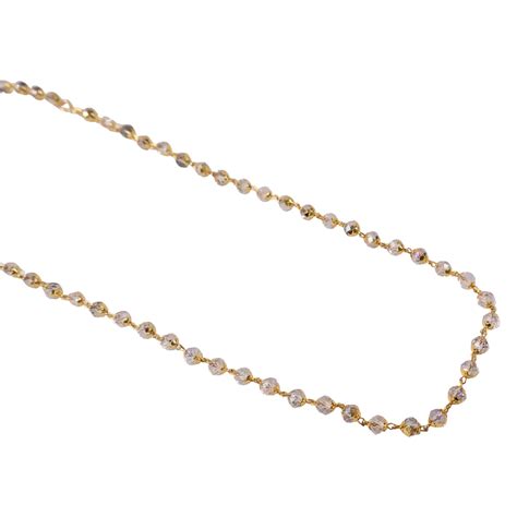Elegant Gold-Tone Faceted Crystal Beaded Necklace (1 Pc)