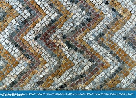 Fragment of Antique Mosaic Floor with a Pattern of Tiles Stock Photo ...