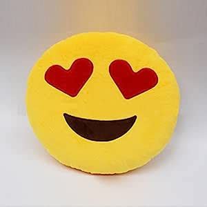 Buy The Purple Tree Velvet Emoji Cushion (Yellow, Standard) Online at ...