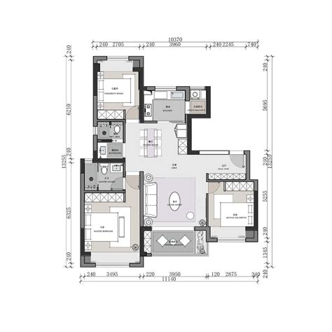 110平米三居室户型图图片 – 设计本装修效果图