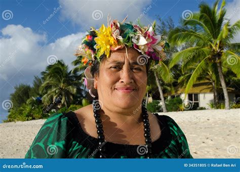 Mature Polynesian Pacific Island Woman Stock Image - Image of fashion ...