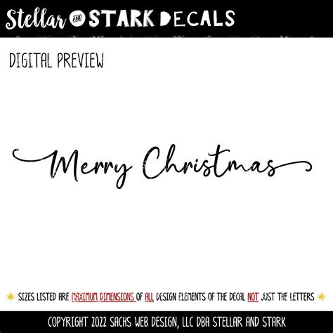 Cursive Merry Christmas Vinyl Decal/Stickerl | Merry christmas in ...