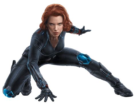 Black Widow Marvel Superhero Action Pose Warrior Free HD PNG | PNG All