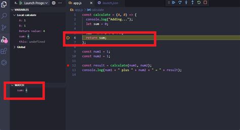 Run Node.js Code in Debug Mode Using Visual Code 的图像结果