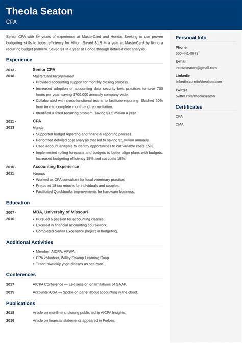 Accounting Resume Examples 的图像结果