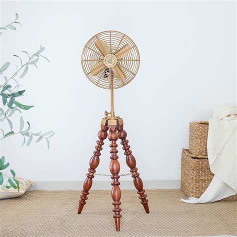 Antique Looking Floor Fan The Illuminated Rotating Fan W/ Floor Stand